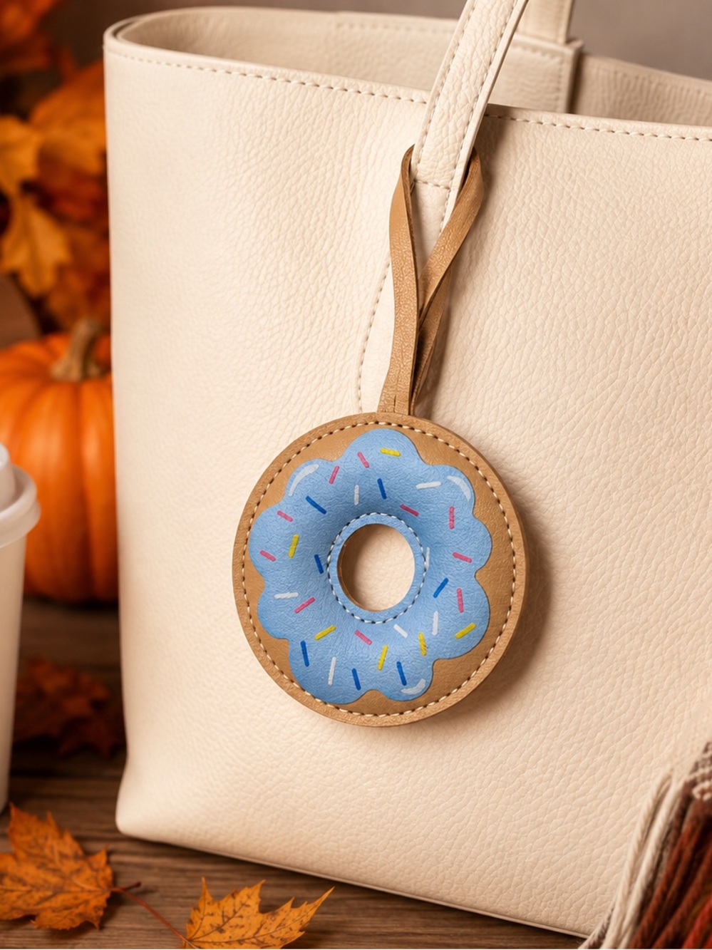 Blue Frosted Donut Bag Charm – New